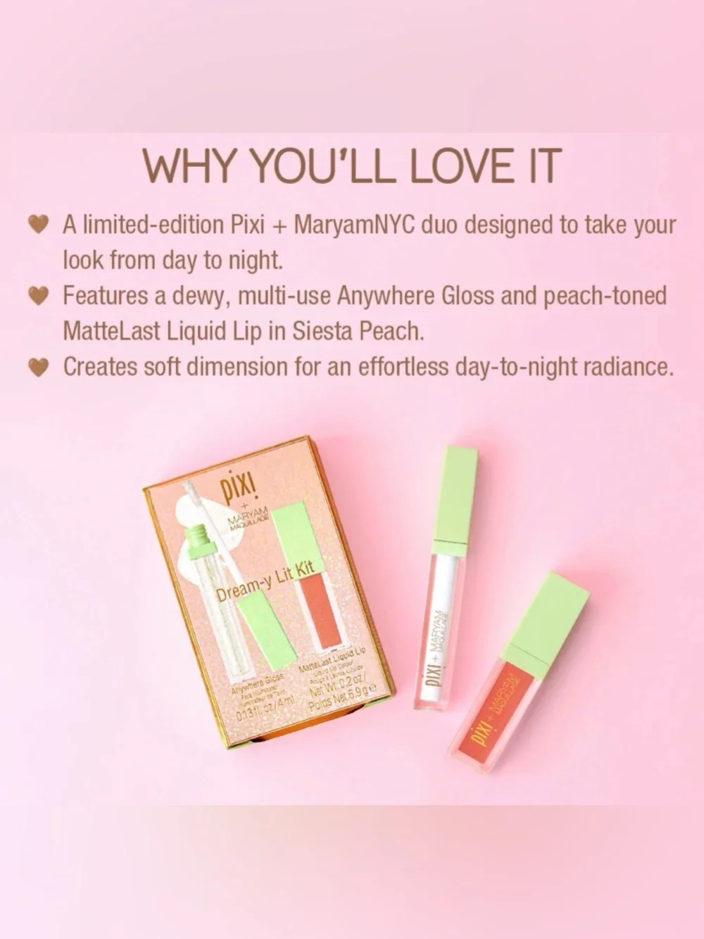 NWT. Pixi + Maryam Maquillage Dream-y Lit Kit | MaryamNYC Limited Edition
